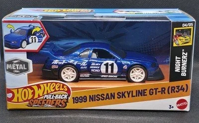 Hot Wheels Pull Back Speeders – 1999 Nissan Skyline GT-R (R34